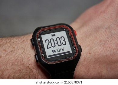 Daily Step Counter On A Watch To Track Activity During The Day