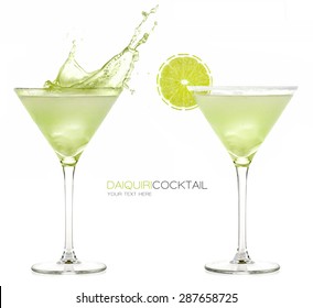 Daiquiri frozen cocktail with big splash isolated on white background. Design template with sample text - Powered by Shutterstock