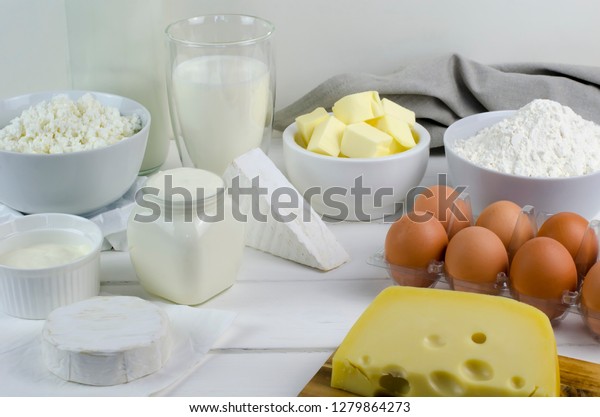 Dairy Products Cottage Cheese Milk Yogurt Stock Photo Edit Now