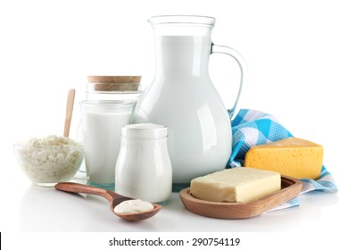 Dairy Products Isolated On White