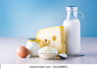 Dairy Products Such As Milk, Cheese, Egg, Yogurt And Butter.