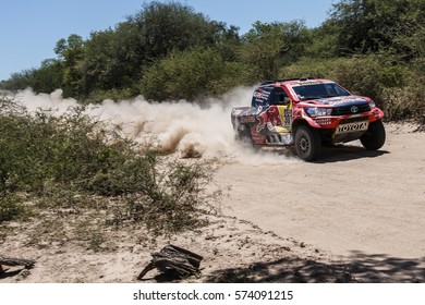 Dakar Rally 2017 In Paraguay, Argentina, Bolivia. 2/14 Jenuary 2017. Nasser Al Attiyah/Mathieu Baumel, Toyota Hilux.