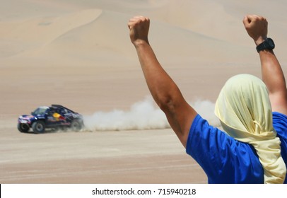 Dakar Rally Fan Watching Car Goes By