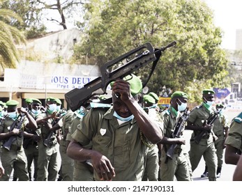 Dakar, Senegal, Africa, April 4 2022, A Military Parade For Independence Day In Dakar's Main Square