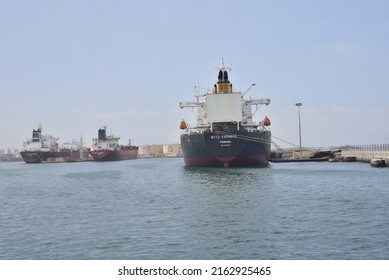 Dakar, Senegal, Africa, May 23 2022, View Of Boat In An African Port