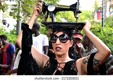 Dakar, Senegal, Africa, May 24 2022, Spanish Film Actress Rossy De Palma Performs In The Gardens Of Dakar City Hall