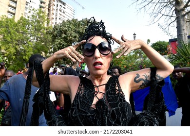 Dakar, Senegal, Africa, May 24 2022, Spanish Film Actress Rossy De Palma Performs In The Gardens Of Dakar City Hall