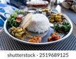 Dal Bhat, the traditional Nepali meal.