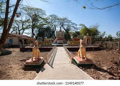 DALA, MYANMAR - FEB 28: Ancient Buddhist temple, is located across the Yangon River in Dala Township on Feb 28, 2015