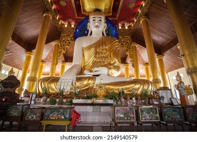 DALA, MYANMAR - FEB 28: Buddha Statue in Ancient Buddhist temple, is located across the Yangon River in Dala Township on Feb 28, 2015