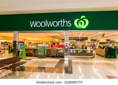 Dalby, Australia 2022-04-20. Exterior view of Woolworths supermarket in Australia