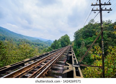 Dale Crossing Railway Bridge (Sam Ho Bridge) In The Forest At Lampang Province Northern Of Thailand