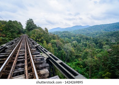 Dale Crossing Railway Bridge (Song Ho Bridge) In The Forest At Lampang Province Northern Of Thailand