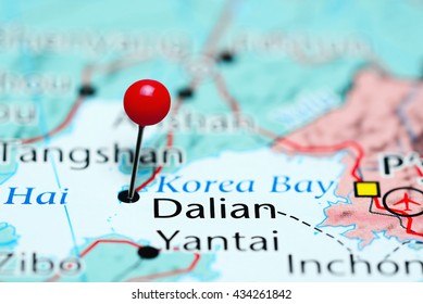 Dalian Pinned On A Map Of China
