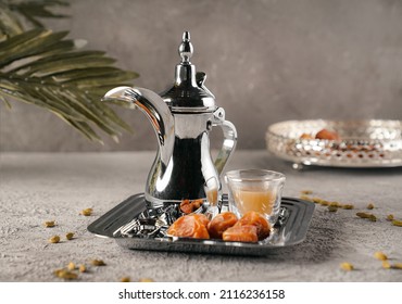 A dallah is a metal pot with a long spout designed specifically for making Arabic coffee,