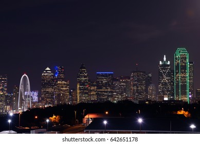 Dallas City Skyline At Night, Texas