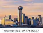 Dallas City skyline at twilight, Texas