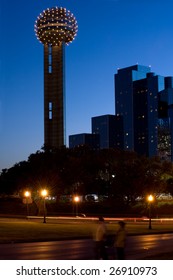 Dallas Famous Landmark - Reunion Tower At Night