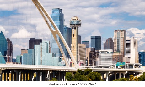 Dallas Skyline from across the Margaret Hunt Hill Bridge