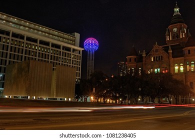 The Dallas Skyline At Night In Winter