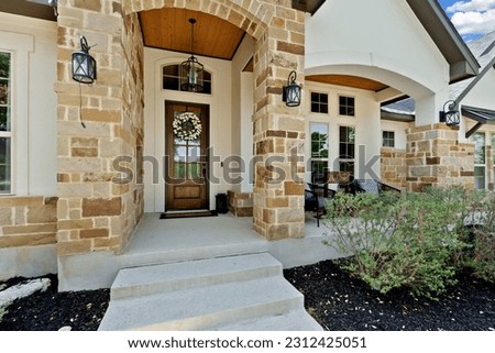 dallas, texas - april 2023: a home front door entrance 