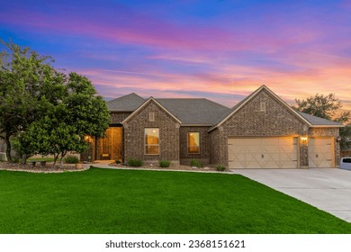 Dallas, texas - July 18th 2023: a home at sunset - Powered by Shutterstock