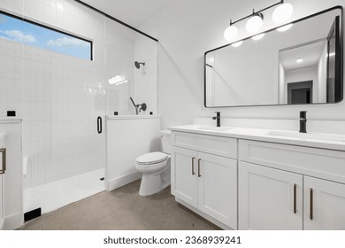 Dallas, texas - June 13th 2023: a home bathroom with a tub 