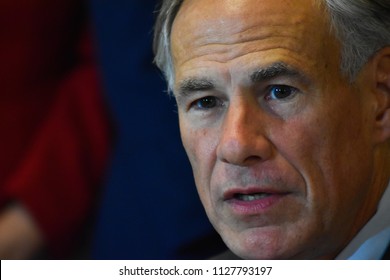 Dallas, Texas / United States - 05 30 2018: A Close Up Of Texas Governor Gregg Abbott.