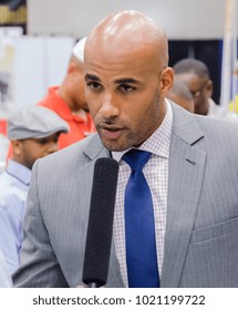 Dallas, Texas / USA - August 30, 2013: Hollywood Actor Boris Kodjoe Being Interviewed In The Dallas Convention Center