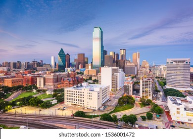Dallas, Texas, USA downtown city skyline at twilight. - Shutterstock ID 1536001472
