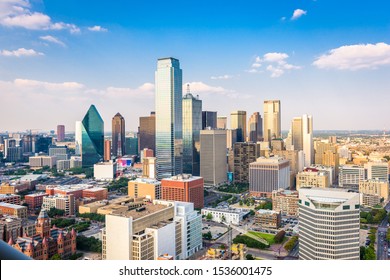 Dallas, Texas, USA downtown city skyline in the afternoon.