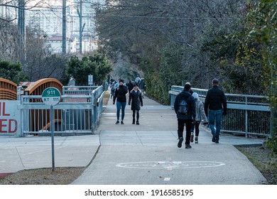 Dallas, Texas  USA - February 7, 2021: Katy Trail 2