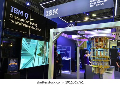 Dallas, Texas USA - Nov 13, 2018: IBM Quantum Computer (IBM Q) At The Supercomputing Conference In 2018.