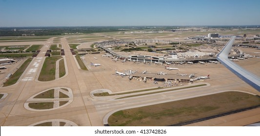DALLAS, TX -3 APRIL 2016- Opened in 1973, Dallas/Fort Worth International Airport (DFW) is the largest hub for American Airlines (AA). It has five terminals totaling 165 gates connected by Skylink. 