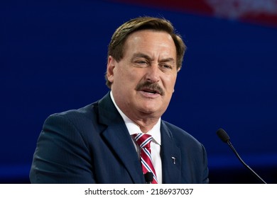 Dallas, TX - August 5, 2022: Political Activist Mike Lindell Speaks During CPAC Texas 2022 Conference At Hilton Anatole