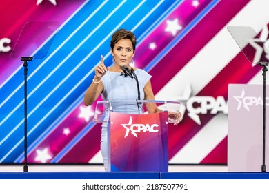 Dallas, TX - August 6, 2022: Republican Candidate For Governor Of Arkansas Kari Lake Speaks During CPAC Texas 2022 Conference At Hilton Anatole