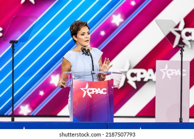 Dallas, TX - August 6, 2022: Republican Candidate For Governor Of Arkansas Kari Lake Speaks During CPAC Texas 2022 Conference At Hilton Anatole