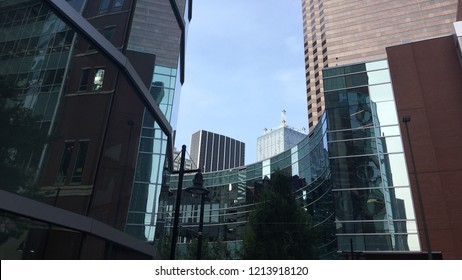 DALLAS, TX, JULY 2018: Buildings At First United Methodist Church Of Dallas In City Center District