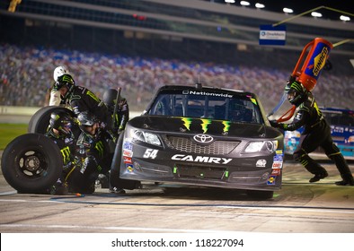 DALLAS, TX - NOVEMBER 03: Kyle Busch During A Pit Stop At The Nascar Nationwide Race At Texas Motorspeedway In Dallas, TX On November 03, 2012