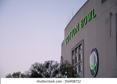 DALLAS, TX, - October 11, 2015: Cotton Bowl Building At The Texas State Fairgrounds  In Dallas