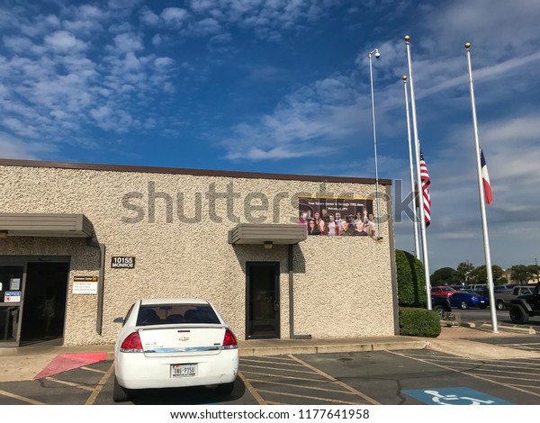 DALLAS, TX, US-SEPT 5, 2018:Facade exterior of\
UPS Customer Centers, a staffed locations on-site at UPS operating\
facilities equipped to assist customer of UPS domestic,\
international package\
shipment