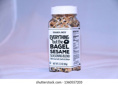 Dallas TX/USA -April 5 2019: Trader Joe's Everything But the Bagel Seasoning Blend, Room for Copy