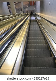 DALLAS, USA - DEC11, 2016: Escalators of Terminal D inside Dallas Fort Wort Airport , DFW
