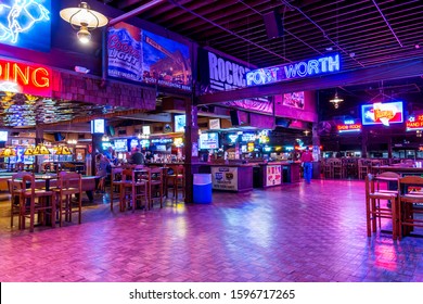 Dallas, USA, Sep 17, 2017, Interiors of a restaurant and bar in the Fort Worth Stockyards, a historic district that is located in Fort Worth, Texas