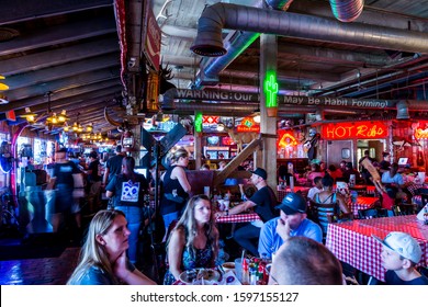 Dallas, USA, Sep 17, 2017, Interiors of a restaurant in the Fort Worth Stockyards, a historic district that is located in Fort Worth, Texas, USA.