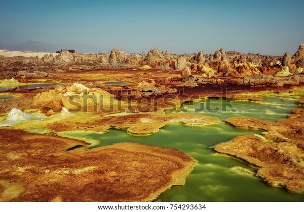 Dallol Depression Danakil Ethiopie L Endroit Le Photo De Stock Modifiable 754293634