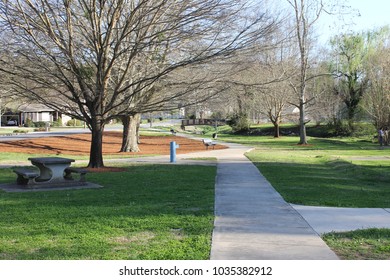 Dalton, GA USA 2/25/2018. Sunny Spring Day At Lockwood Park