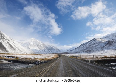 Dalton Highway In Alaska At North Slope