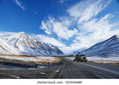 Dalton Highway In Alaska At North Slope