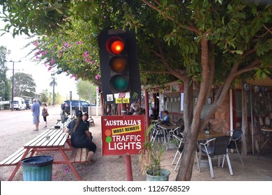 Daly Waters, Australia - Jun 13, 2018. The Famous Daly Waters Historic Pub With Australia's Most Remote Traffic Lights.  